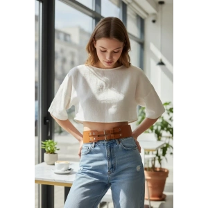 Taba Kadın Kemer Kalın Çift Tokalı Bel Aksesuarı - Brf1203