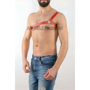 Tek Omuz Seksi Deri Erkek  Harness - Brfm3