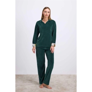 Uzun Kollu Kadife Sweatshirt Ve Pantolon Pijama Takımı