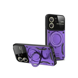 Xiaomi Mi 13T Pro Kılıf Joy Lens Standlı Kapak - Mor