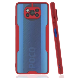 Xiaomi Pocophone X3 Kılıf Platin Silikon - Kırmızı