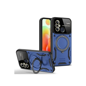 Xiaomi Redmi 12C Kılıf Joy Lens Standlı Kapak - Lacivert