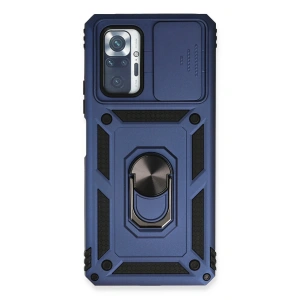 Xiaomi Redmi Note 10 Pro Kılıf Pars Lens Yüzüklü Silikon - Lacivert