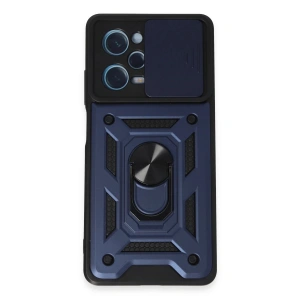 Xiaomi Redmi Note 12 Pro 5G Kılıf Pars Lens Yüzüklü Silikon - Lacivert