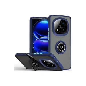 Xiaomi Redmi Note 14 Pro 5G Kılıf Montreal Yüzüklü Silikon Kapak - Lacivert