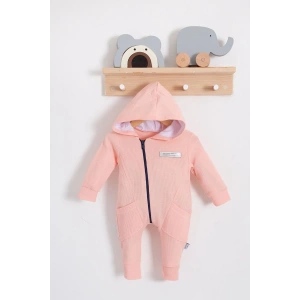 Yandan Cepli Fermuarlı % 100 Pamuk Kız Bebek Tulumu