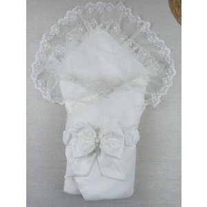 Yenidoğan İpek Pamuklu İnci Lüks Kundak Bebek Battaniyesi Ekru