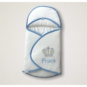 Yenidoğan Prince Nakışlı Çizgi Efektli Kız Bebek Klasik Kundak Bebek Battaniyesi Ekru