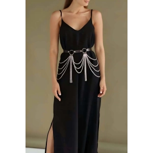 Zincirli Ayarlanabilir Şık Deri Kemer Harness - Brf729