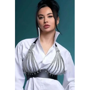 Zincirli Göğüs Seksi Harness - Brf964