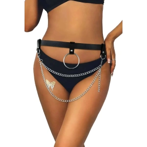 Zincirli Şık Deri Bel Harness - Brf923