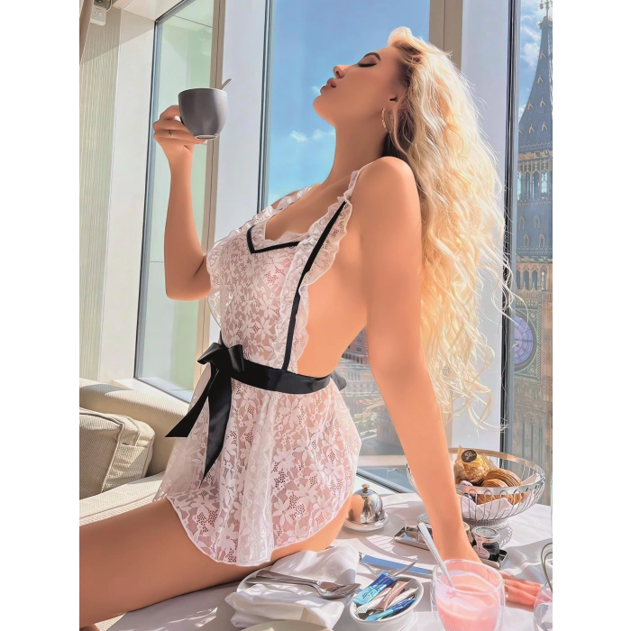 Moda Kadın Dantelli Fantazi Gecelik Takım