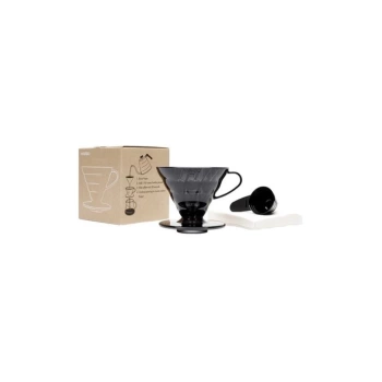 Hario V60 Siyah Şeffaf Plastik Dripper Ve 40’lı Filtre Kağıdı Seti