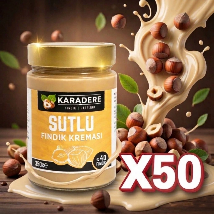 Karadere Fındık Sütlü Fındık Kreması 350gr (10-25-50)