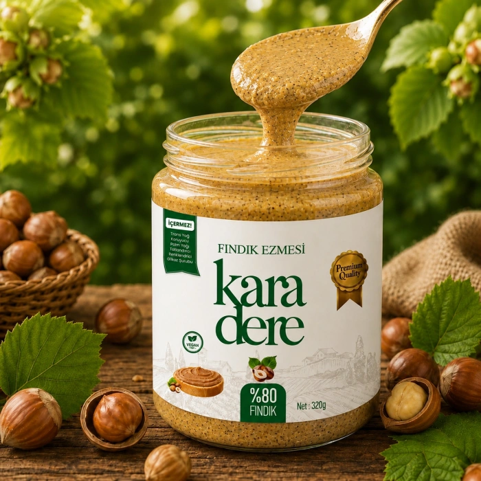 Karadere Fındık Ezmesi %80 Fındıklı 320gr (10 Adet)