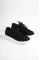 Siyah Süet Beyaz Taban Erkek Bağcıklı Sneaker