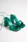 Yeşil Kadın İpli Yüksek Topuklu Ayakkabı