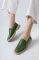 Yeşil Cilt Kadın Günlük Klasik Ayakkabı Delikli