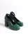 Yeşil Kroko Kadın Platform Topuklu Ayakkabı