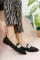 Black Suede Stone Woman Daily Shoes