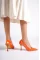 Orange Woman Transparent Stone Stiletto