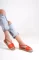 Orange Suede Woman Sandals