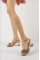 Altın Simli Kadın Taşlı Topuklu Ayakkabı