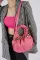 Fuchsia Woman Shirred Chain Hand And Shoulder Bag