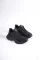 Siyah-Siyah Kadın Şeritli Sneaker