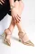 Gold Woman Stone Heel Shoes