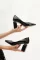 Black Wrinkle Patent Leather Woman Stiletto Shoes