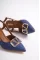 Kot Mavi Kadın Tokalı Topuklu Ayakkabı