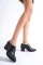 Smoked Women Sıde Heep Shoes Wıth Zıpply