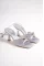 Silver Satin Woman Stone An Evening Heels Shoes