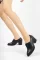 Siyah Cilt Kadın Lastikli Klasik Ayakkabı