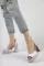 Lila Saten Kadın Platform Topuklu Ayakkabı