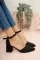 Siyah Süet Kadın Klasik Topuklu Ayakkabı