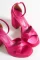 Fuchsia Satin Woman Cross -Platform Heel Shoes
