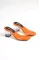 Turuncu-Siyah Kadın Şeffaf Topuklu Ayakkabı