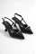 Black Patent Leather Woman Stone With Hop Shoes