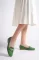 Yeşil Cilt Kadın Taşlı Fiyonklu Günlük Ayakkabı