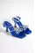 Blue Satin Woman Stone An Evening Heels Shoes