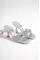 Silver Satin Woman Stone An Evening Heels Shoes