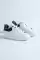 White-Black MenS Fur Sneaker