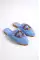 Baby Blue Lace Woman Lace Colored Stone Slippers