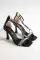 Black Silvery WomenS Stony Evening Dress Heels Shoes