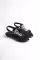 Black Silvery Woman Sandals