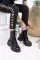 Black Wrinkle Patent Leather Woman Boots