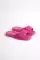 Fuchsia Woman Thick Chain Buckle Slippers