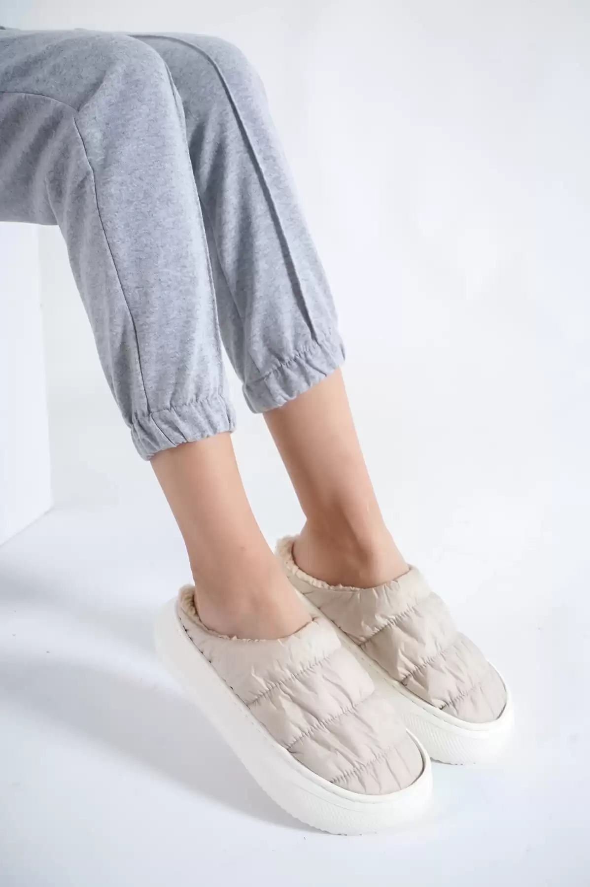 Female Stitched Wool House Slippers